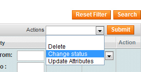 Actions - Change Status in Magento